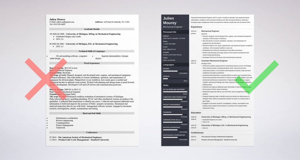 mechanical engineer resume sample